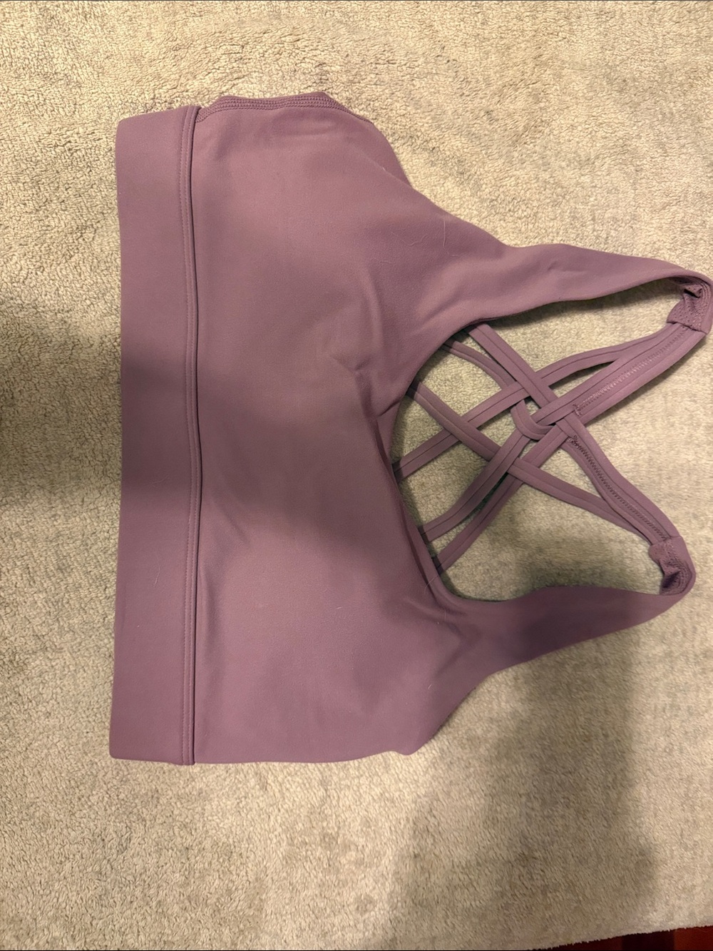 Strappy Back Mauve Sports Bra - Women's Active Support